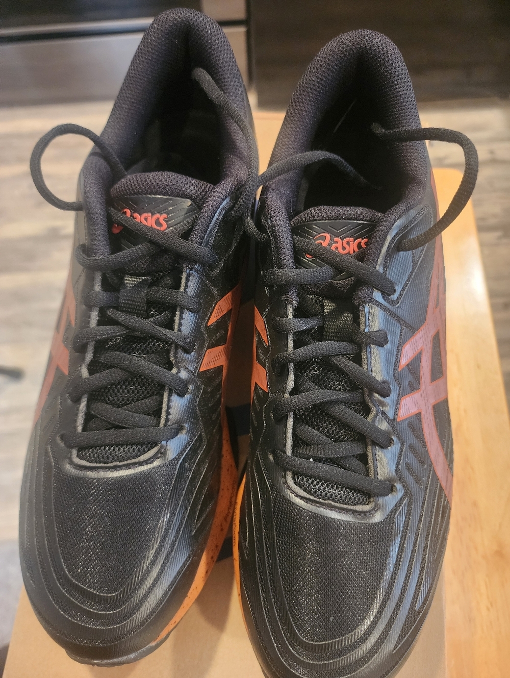 Asics Gel Quantum 180 Black and Orange Athletic Shoes - Picture 5 of 6